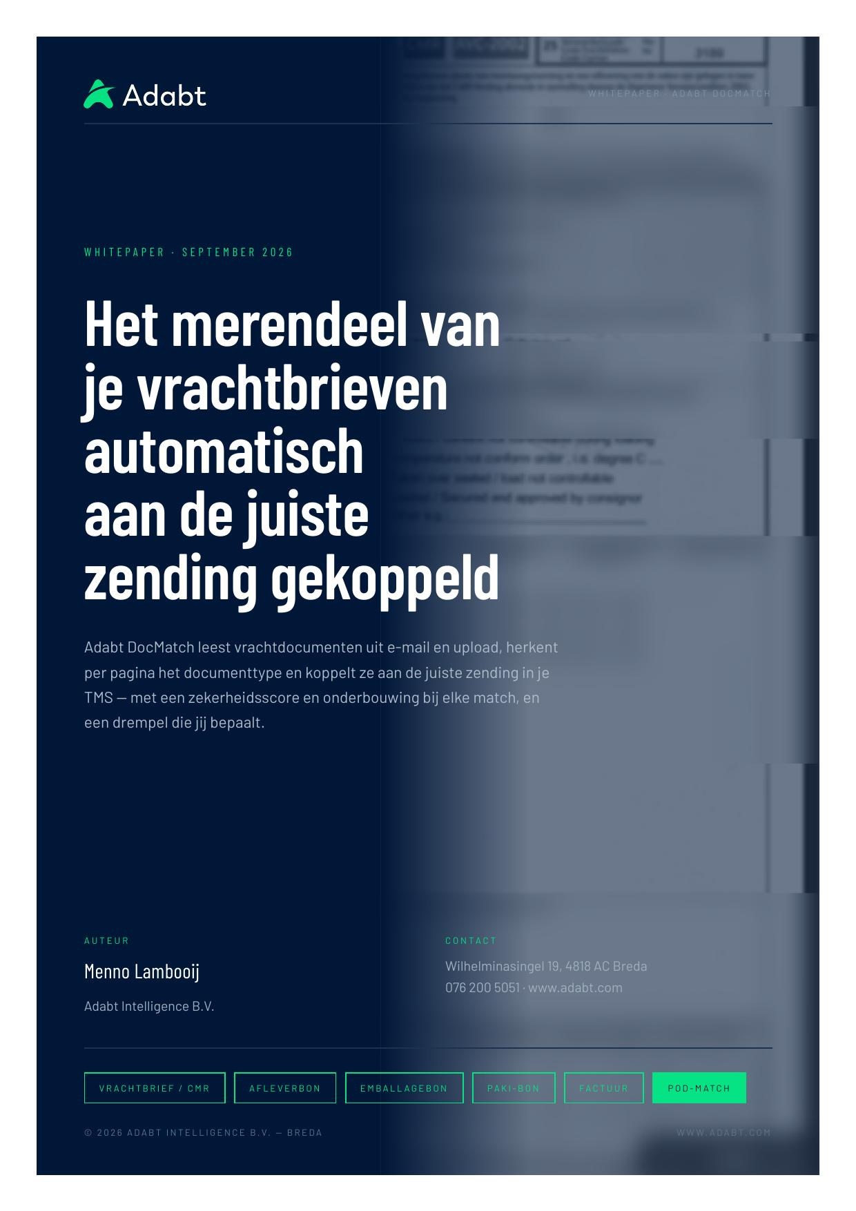 Cover Documenten automatisch aan de juiste zending gekoppeld